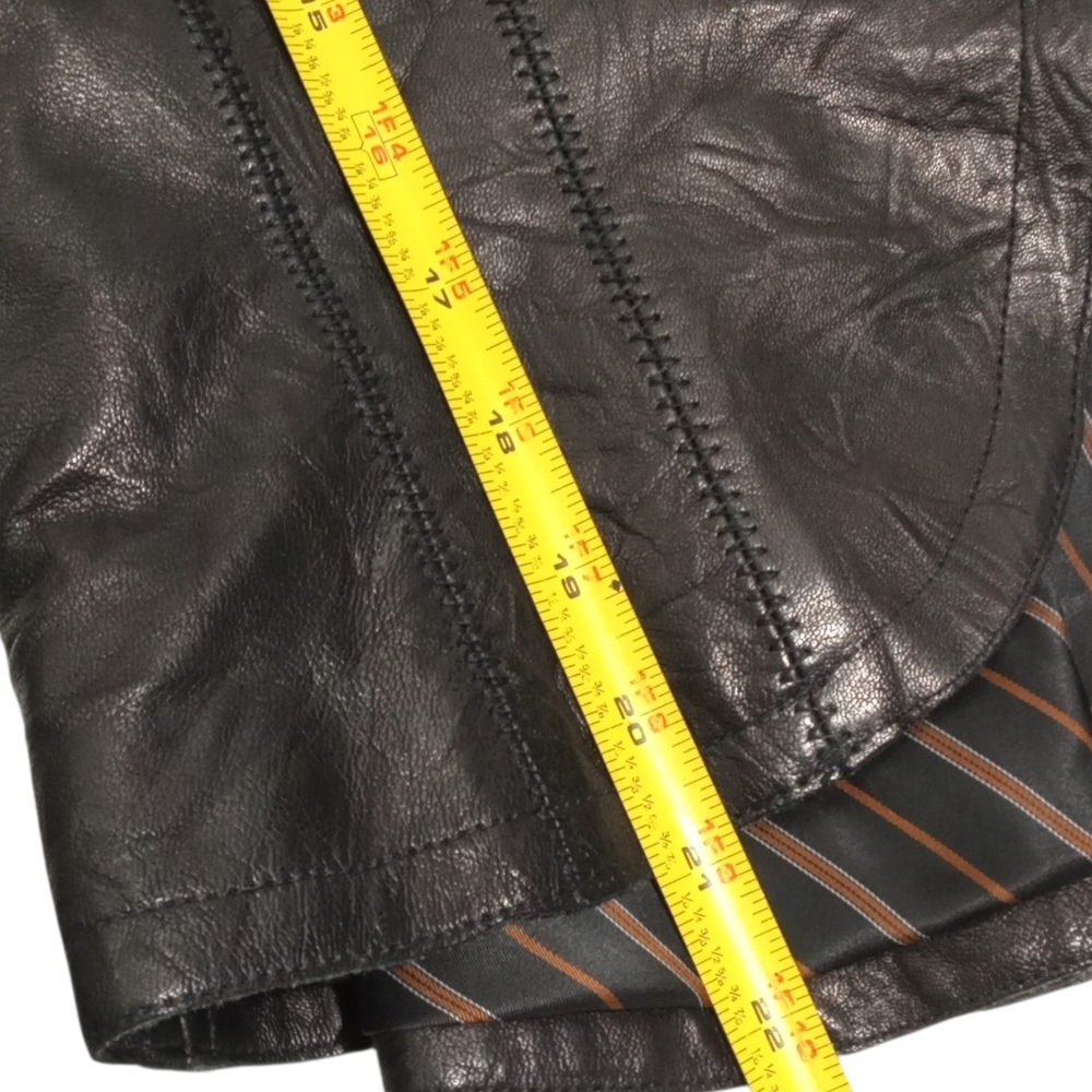 People Like Frank Leather Moto Peplum Button Charcoal Black Leather Jacket Sz S - Picture 6 of 8